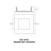 CSL ED5-SFWL 5" LED Eco-Downlight Square Fixed Wet Location Trim