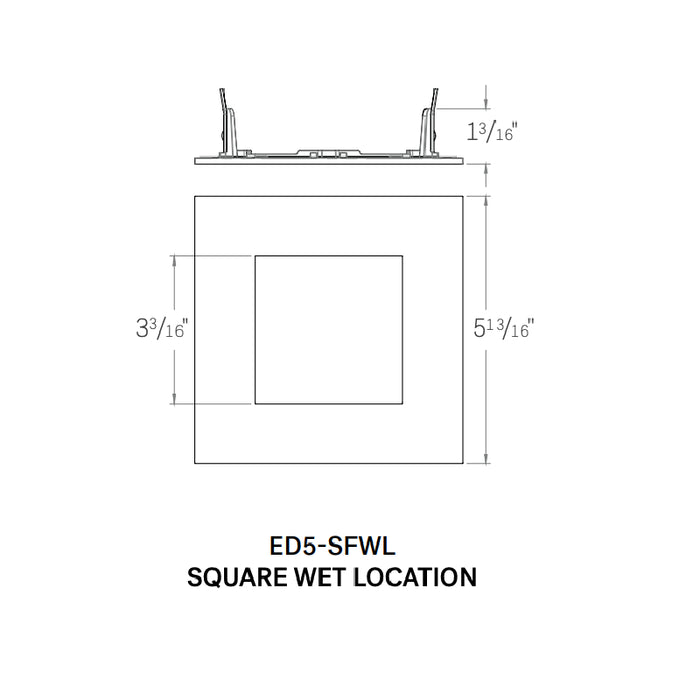 CSL ED5-SFWL 5" LED Eco-Downlight Square Fixed Wet Location Trim