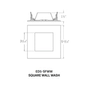 CSL ED5-SFWW 5" LED Eco-Downlight Square Fixed Wall Wash Trim