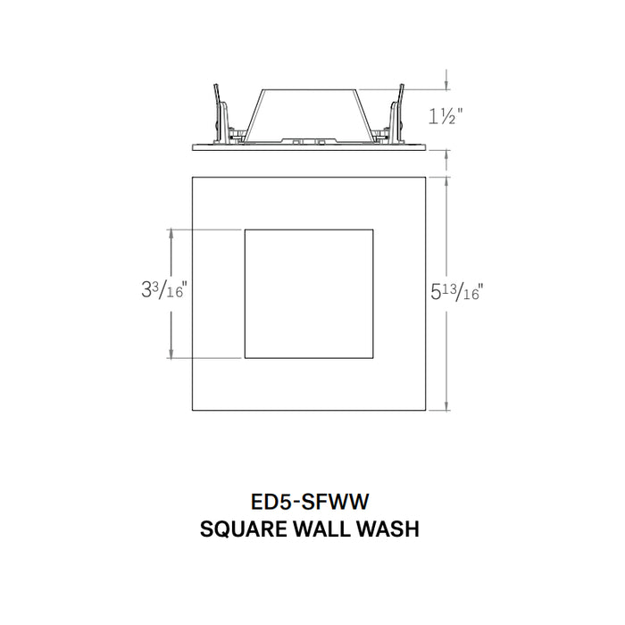 CSL ED5-SFWW 5" LED Eco-Downlight Square Fixed Wall Wash Trim