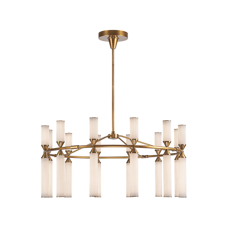 Alora CH348038-UNV Edwin 24-lt 38" LED Chandelier - Vintage Brass