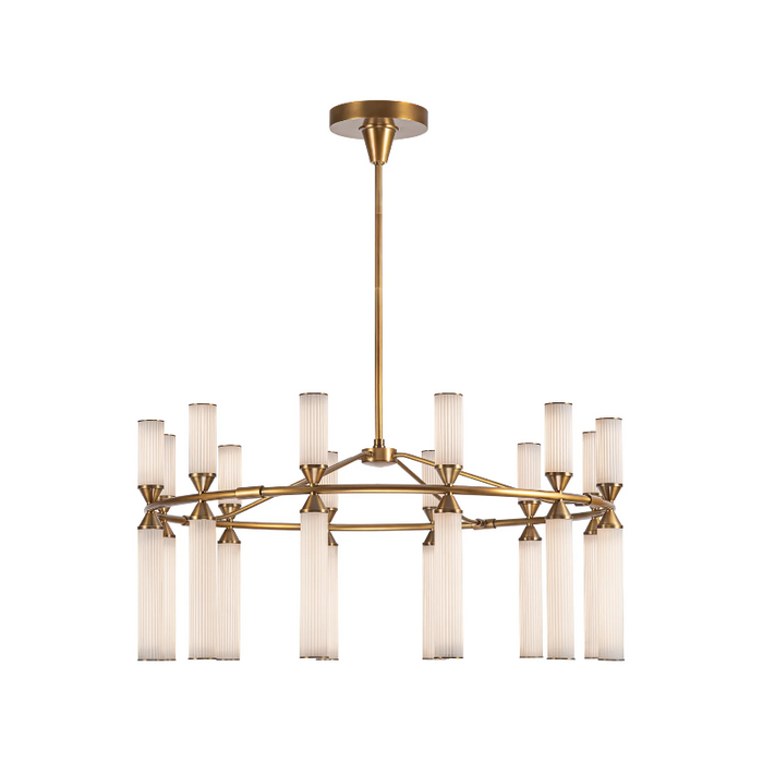Alora CH348038 Edwin 24-lt 38" LED Chandelier - Vintage Brass