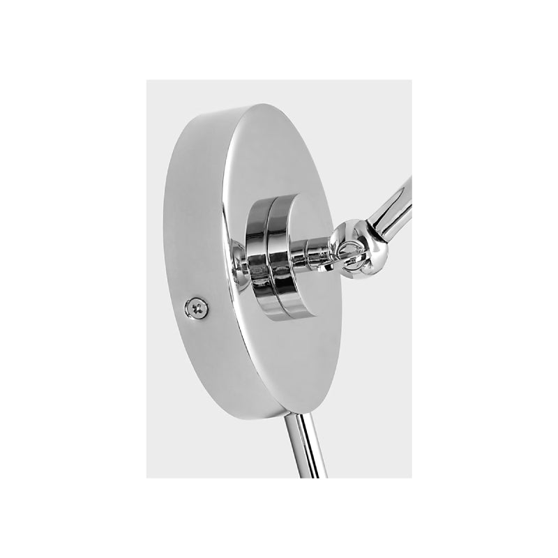 Visual Comfort CW1121 Wellfleet 1-lt 9" Tall Single Arm Cone Task Sconce - Polished Nickel/Matte White Metal
