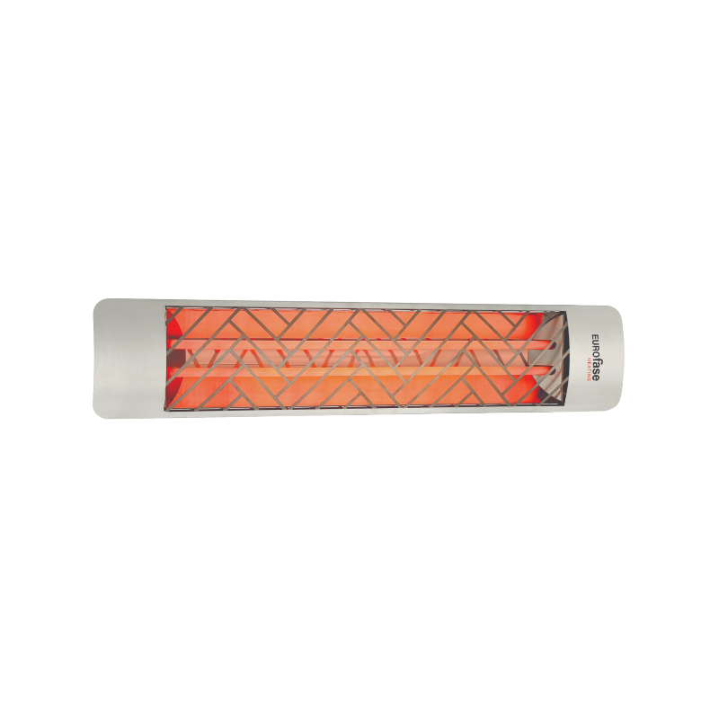 Eurofase EF15 39" 1500W Outdoor Electric Single Quartz Element Heater - Stainless Steel/Chevron