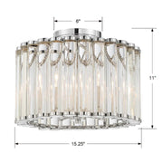 Crystorama ELL-B3004-CEILING Elliot 4-lt 15" Semi Flush Mount