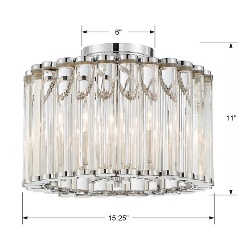 Crystorama ELL-B3004-CEILING Elliot 4-lt 15" Semi Flush Mount