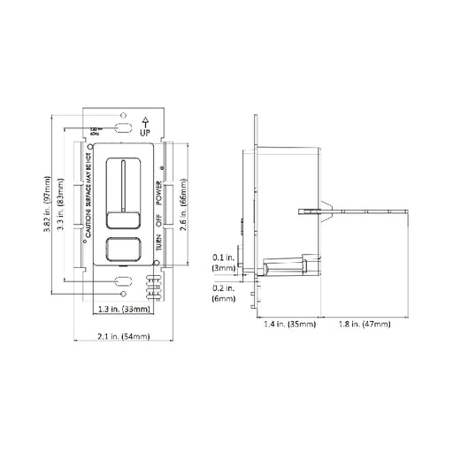 WAC EN-D24100-120-R Wall Mounted Class 2 24VDC/96W Dimmer and Driver