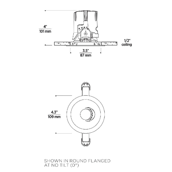 Element ENCL3RR Entra CL 3" 12W LED Round Flanged Remodel Downlight