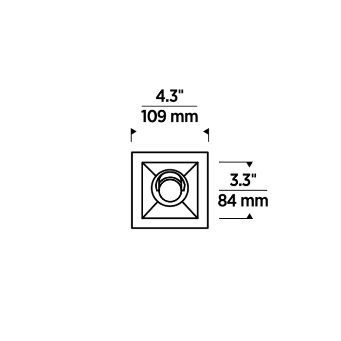 Entra ENCL3S  CL 3" Square Adjustable Flanged Trim