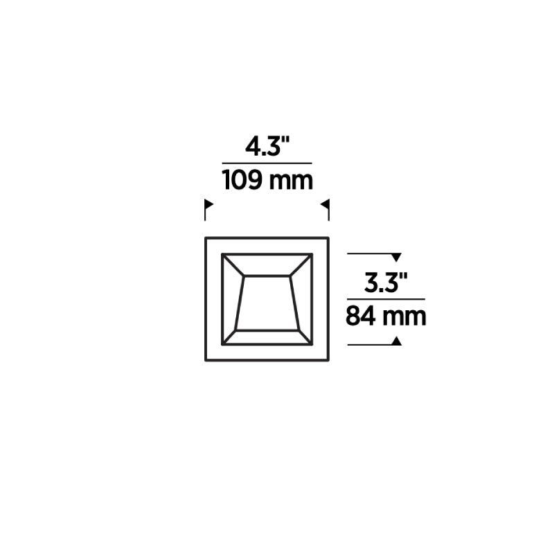 Entra ENCL3S  CL 3" Square Wall Wash Flanged Trim
