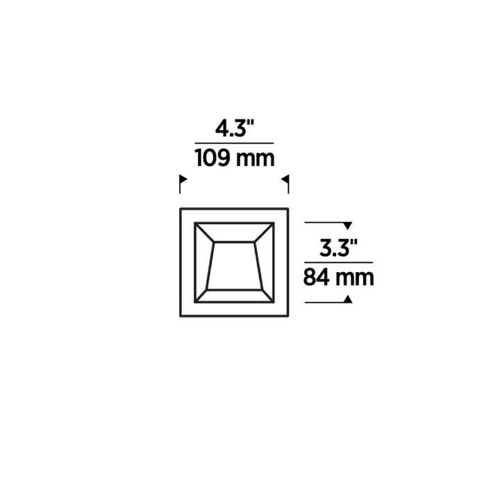 Entra ENCL3S  CL 3" Square Wall Wash Flanged Trim