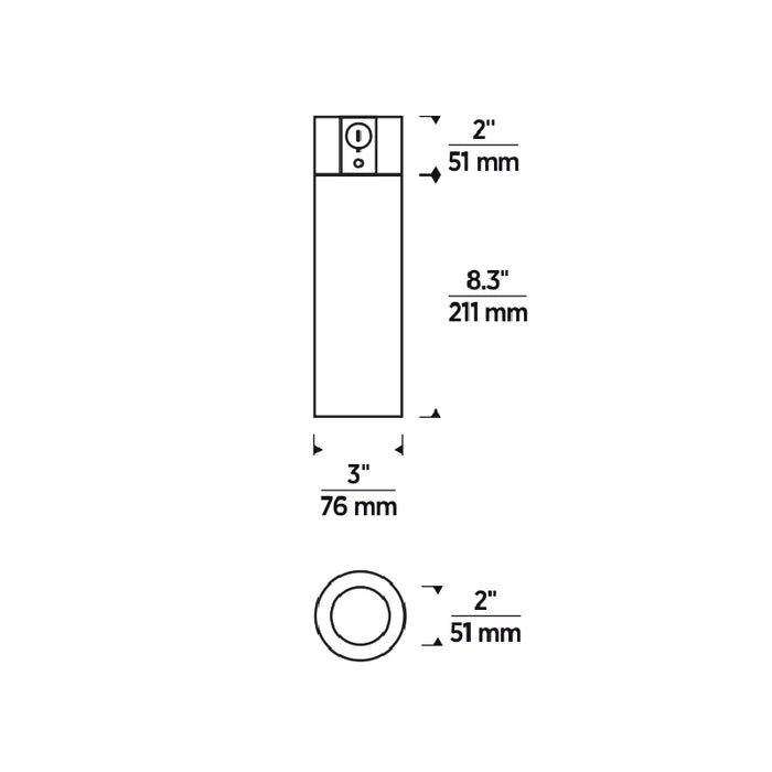 ENTRA 3" 19W Wall Wash LED Cylinder, Warm Dim, Conduit Mount