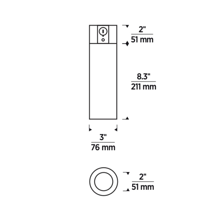 Element ENCY3R ENTRA 3" 27W Fixed LED Cylinder, Warm Dim, Conduit Mount