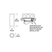 Element ENCY3R ENTRA 3" 27W Fixed LED Cylinder, Warm Dim, Flush Mount