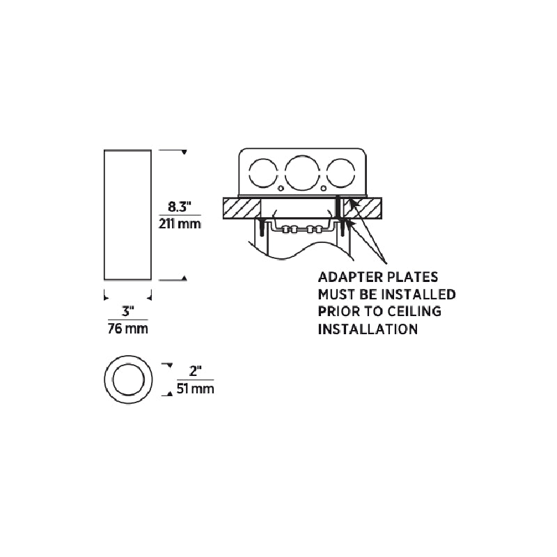 Element ENCY3R ENTRA 3" 27W Fixed LED Cylinder, Warm Dim, Flush Mount