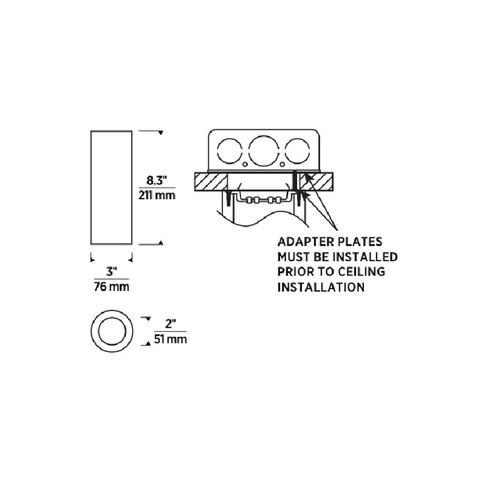 Element ENCY3R ENTRA 3" 27W Fixed LED Cylinder, Warm Dim, Flush Mount