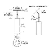 Element ENCY3R ENTRA 3" 27W Fixed LED Cylinder, Warm Dim, Pendant Mount
