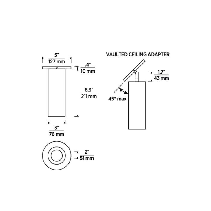 Element ENCY3R ENTRA 3" 27W Fixed LED Cylinder, Surface Mount