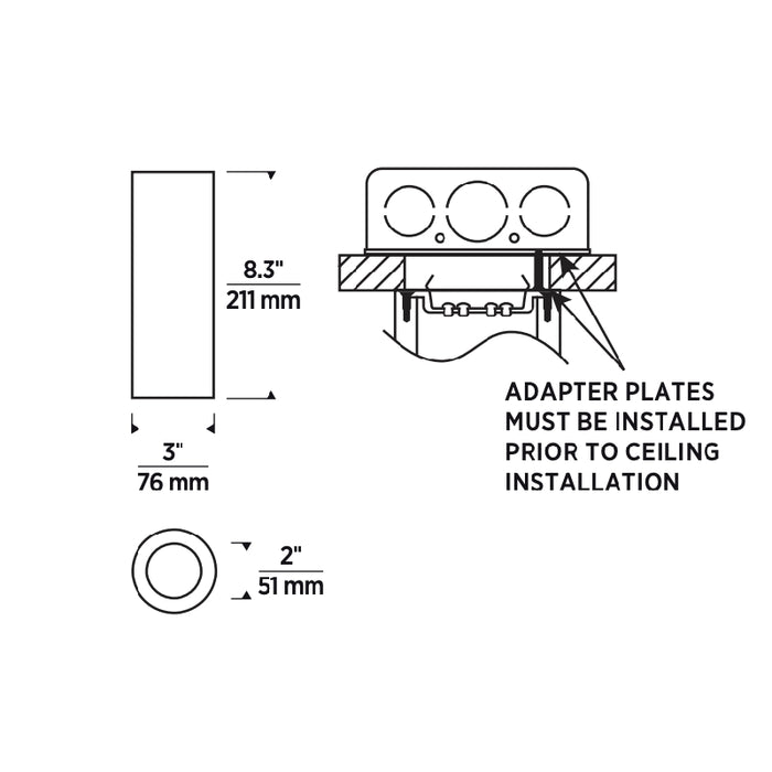 ENTRA 3" 19W Wall Wash LED Cylinder, Warm Dim, Flush Mount