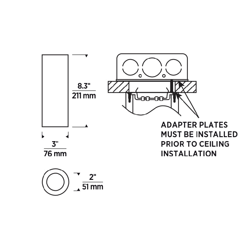 ENTRA 3" 12W Wall Wash LED Cylinder, Warm Dim, Flush Mount