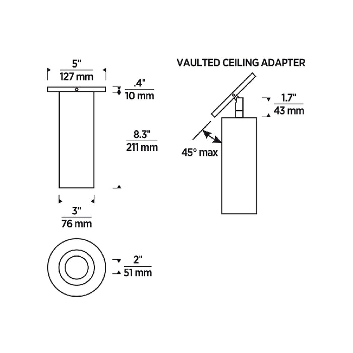 ENTRA 3" 19W Wall Wash LED Cylinder, Surface Mount