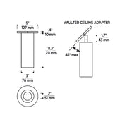 ENTRA 3" 15W Wall Wash LED Cylinder, Warm Dim, Surface Mount