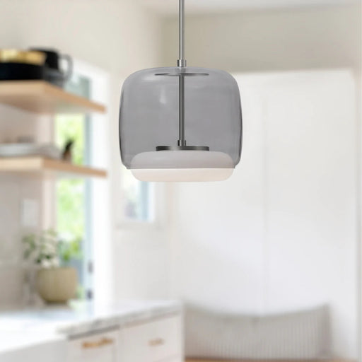 Kuzco PD70610-UNV Enkel 10" LED Pendant, 120-277V -Smoked/Brushed Nickel