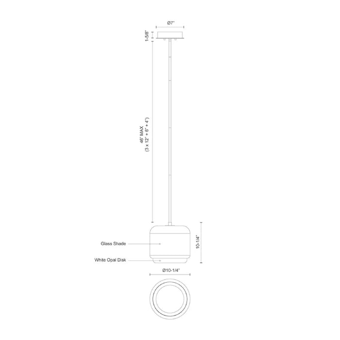Kuzco PD70610-UNV Enkel 10" LED Pendant, 120-277V - Smoked/Brushed Nickel