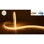 Lotus ES-FSCOBWW COB 16-ft LED Tape Light, 4.5W/ft., 24V, 5CCT Selectable, IP67 Rated