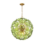 Crystorama ESM-4006-AG Esme 9-lt 23" Pendant - Green