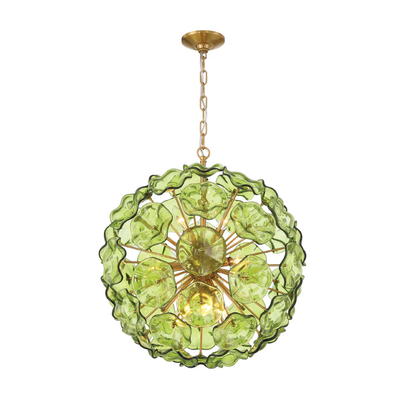 Crystorama ESM-4006-AG Esme 9-lt 23" Pendant - Green