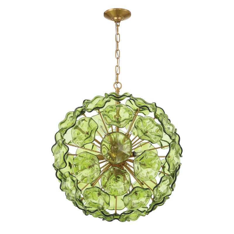 Crystorama ESM-4006-AG Esme 9-lt 23" Pendant - Green