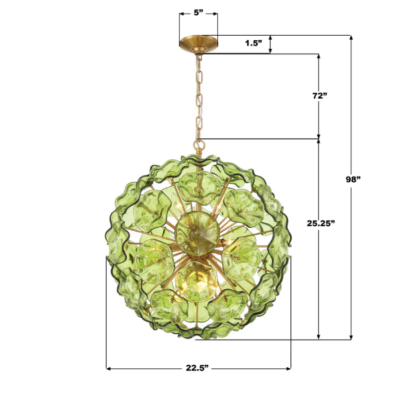Crystorama ESM-4006-AG Esme 9-lt 23" Pendant
