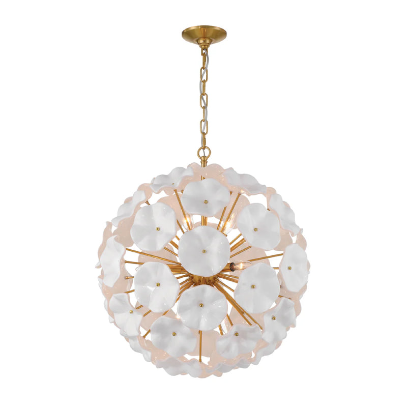 Crystorama ESM-4006-AG Esme 9-lt 23" Pendant - White