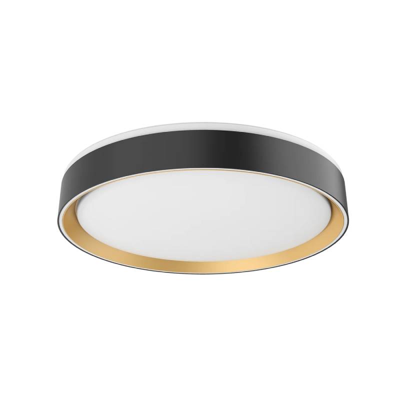 Kuzco FM43916 Essex 1-lt 16" LED Flush Mount, 5CCT Selectable, Black/Gold