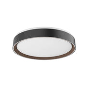 Kuzco FM43916 Essex 1-lt 16" LED Flush Mount, 5CCT Selectable, Black/Walnut
