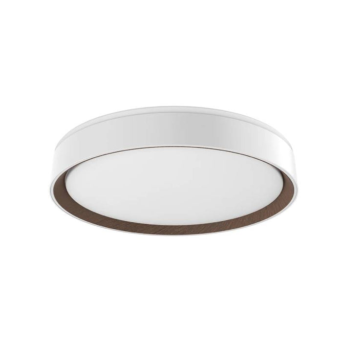 Kuzco FM43916 Essex 1-lt 16" LED Flush Mount, 5CCT Selectable, White/Walnut