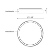 Kuzco FM43916 Essex 1-lt 16" LED Flush Mount, 5CCT Selectable
