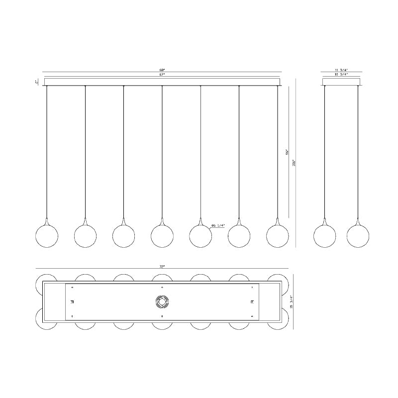 Eurofase 48940 Iissa 14-lt 72" LED Multi Drop Chandelier