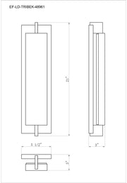Eurofase 48961 Tribek 1-lt 21" Tall LED Outdoor Wall Sconce