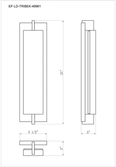 Eurofase 48961 Tribek 1-lt 21" Tall LED Outdoor Wall Sconce