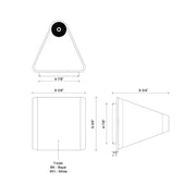 Kuzco EW33806-UNV-010 Ellis 6" Tall LED Outdoor Wall Sconce