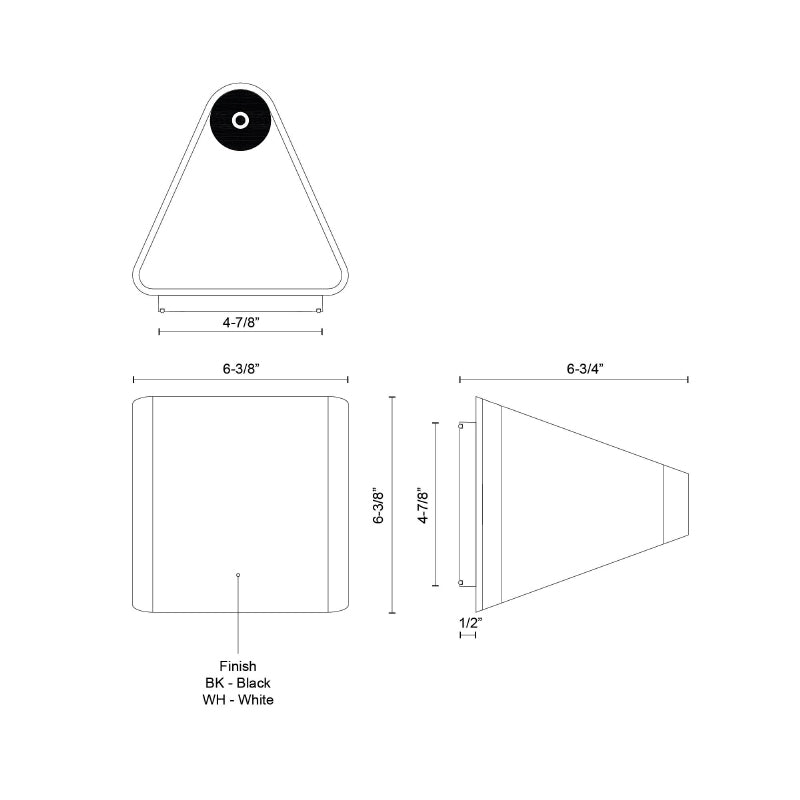 Kuzco EW33806-UNV-010 Ellis 6" Tall LED Outdoor Wall Sconce