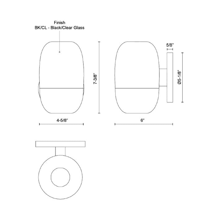 Kuzco EW38504 Yara 1-lt 7" Tall LED Outdoor Wall Sconce