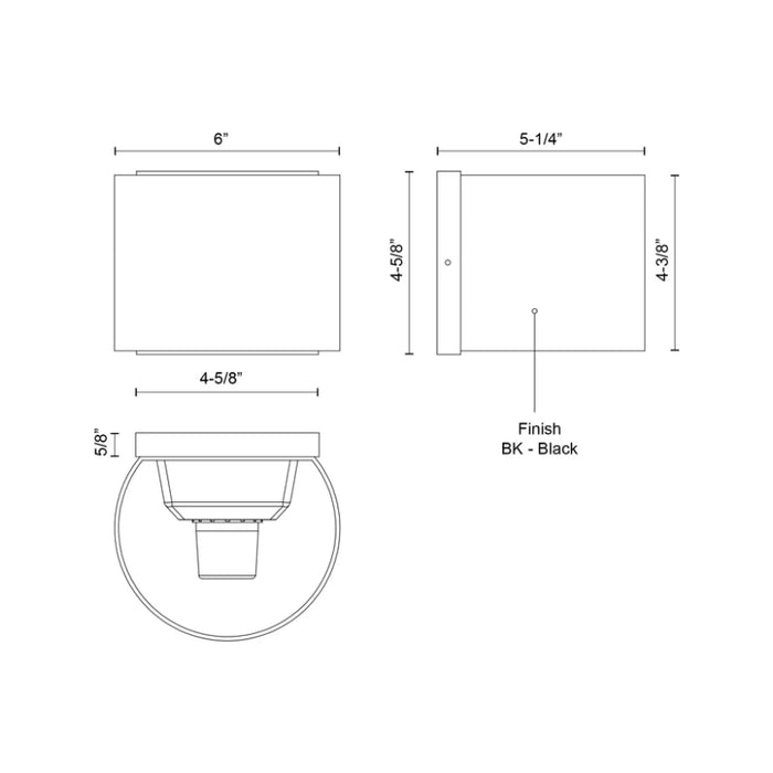 Kuzco EW39506-UNV Rene 6" LED Outdoor Wall Sconce