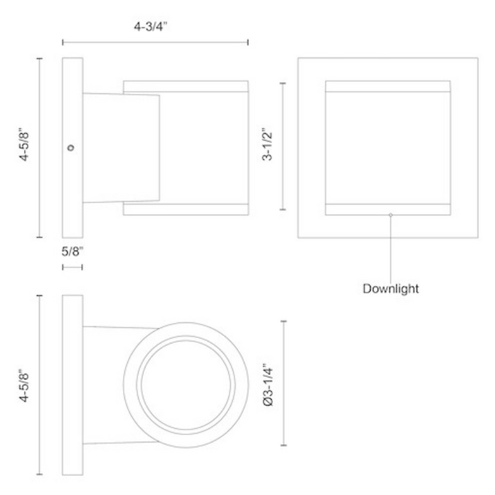 Kuzco EW44204 Griffith 1-lt 4" Tall LED Outdoor Wall Light