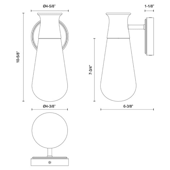 Alora Mood EW464001 Marcel 1-lt 11" Tall Outdoor Wall Sconce