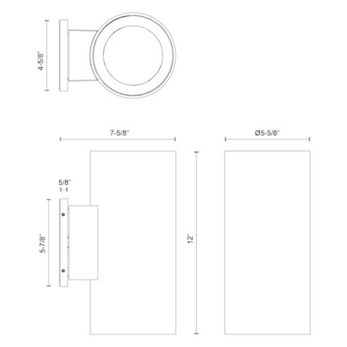 Kuzco EW47512 Lorna 1-lt 12" Tall LED Outdoor Wall Sconce