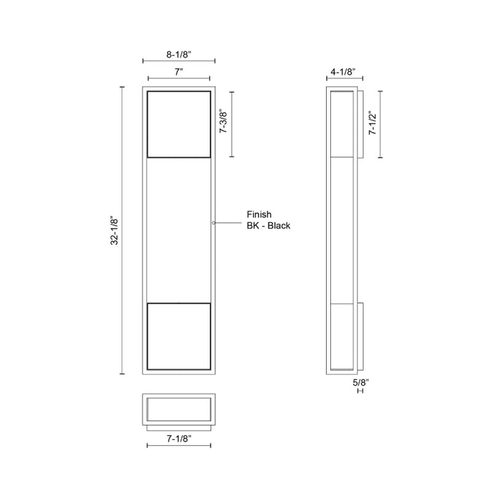 Kuzco EW72332 Vail 32" Tall LED Outdoor Wall Sconce