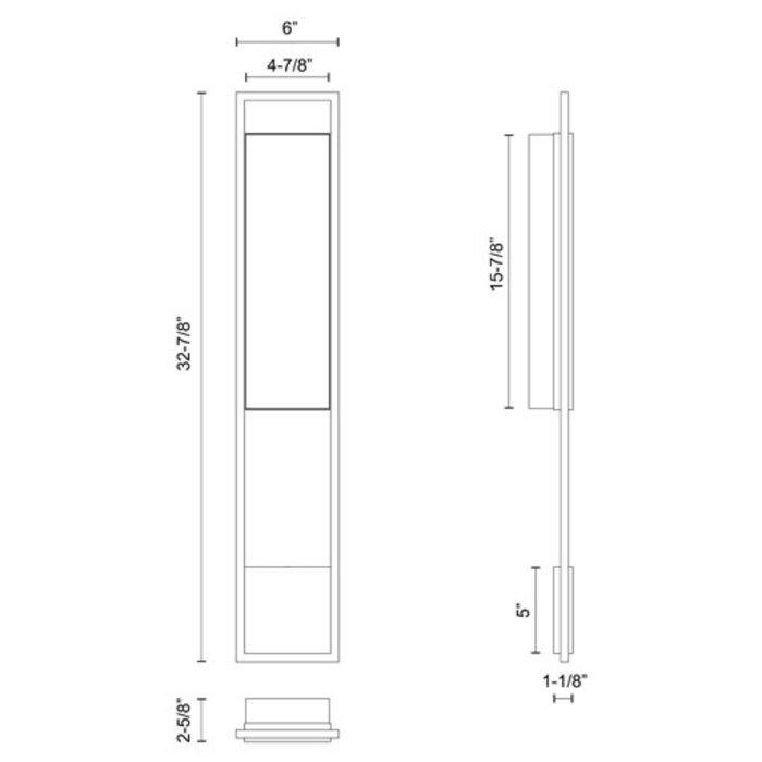 Kuzco EW72533 Aspen 1-lt 33" Tall LED Outdoor Wall Sconce